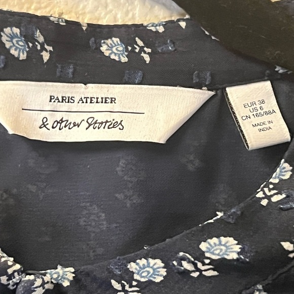 & Other Stories Navy and White Mock Neck‎ Sundress - Size 6 - Picture 5 of 13